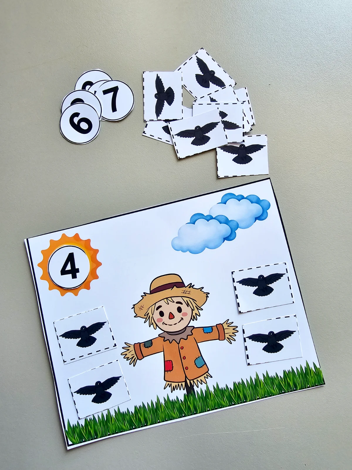 Espantalho dos Números - Contagem e Correspondência Numérica — Datas comemorativas para Educação Infantil: Material lúdico…