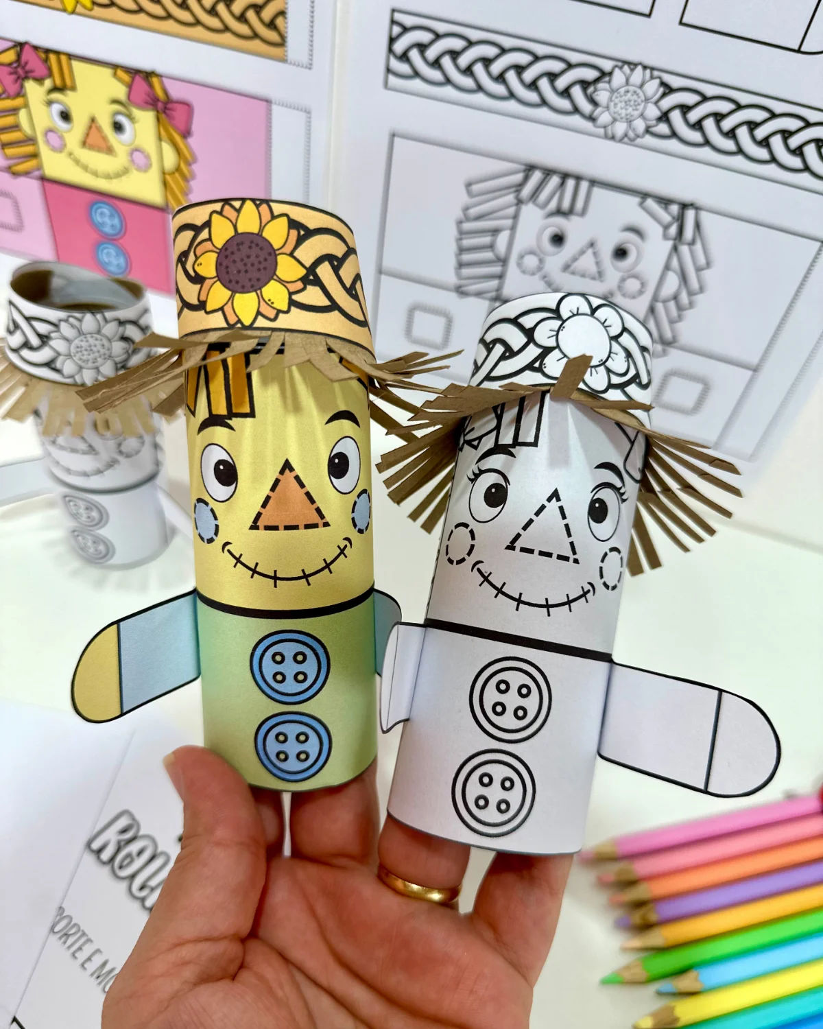 Espantalho no Rolinho de Papel Higiênico – Festa Junina — amostra 4: Atividade de Festa Junina com espantalho no rolinho de…