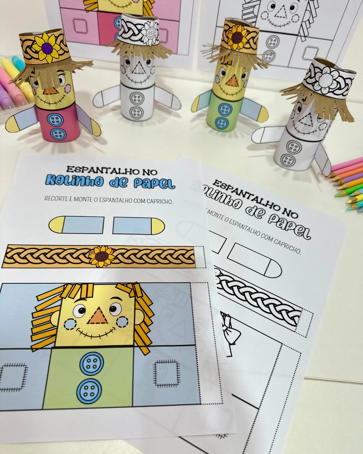 Espantalho no Rolinho de Papel Higiênico – Festa Junina — amostra 5: Atividade de Festa Junina com espantalho no rolinho de…