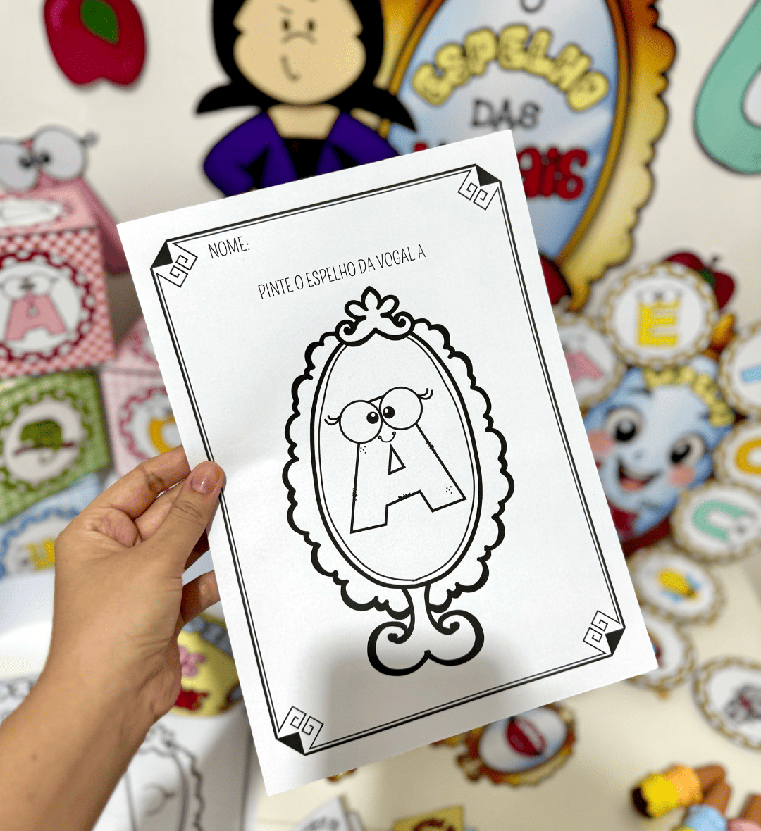 Espelho das Vogais: Kit em PDF para Educação Infantil — amostra 2: O que está incluído no kit