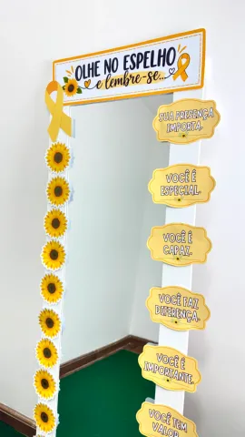 Espelho Setembro Amarelo para Escola – Kit em PDF — amostra 2: Decoração de espelho para o Setembro Amarelo com placa,…