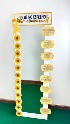 Espelho Setembro Amarelo para Escola – Kit em PDF — amostra 3: Decoração de espelho para o Setembro Amarelo com placa,…