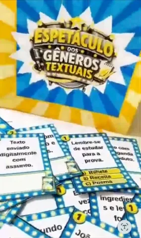 Espetáculo dos Gêneros Textuais: Recurso Pedagógico — amostra 7: 🤩O jogo que tira o aluno da cadeira e coloca ele como… Espetáculo dos Gêneros Textuais: Recurso Pedagógico — amostra 7: 🤩O jogo que tira o aluno da cadeira e coloca ele como…