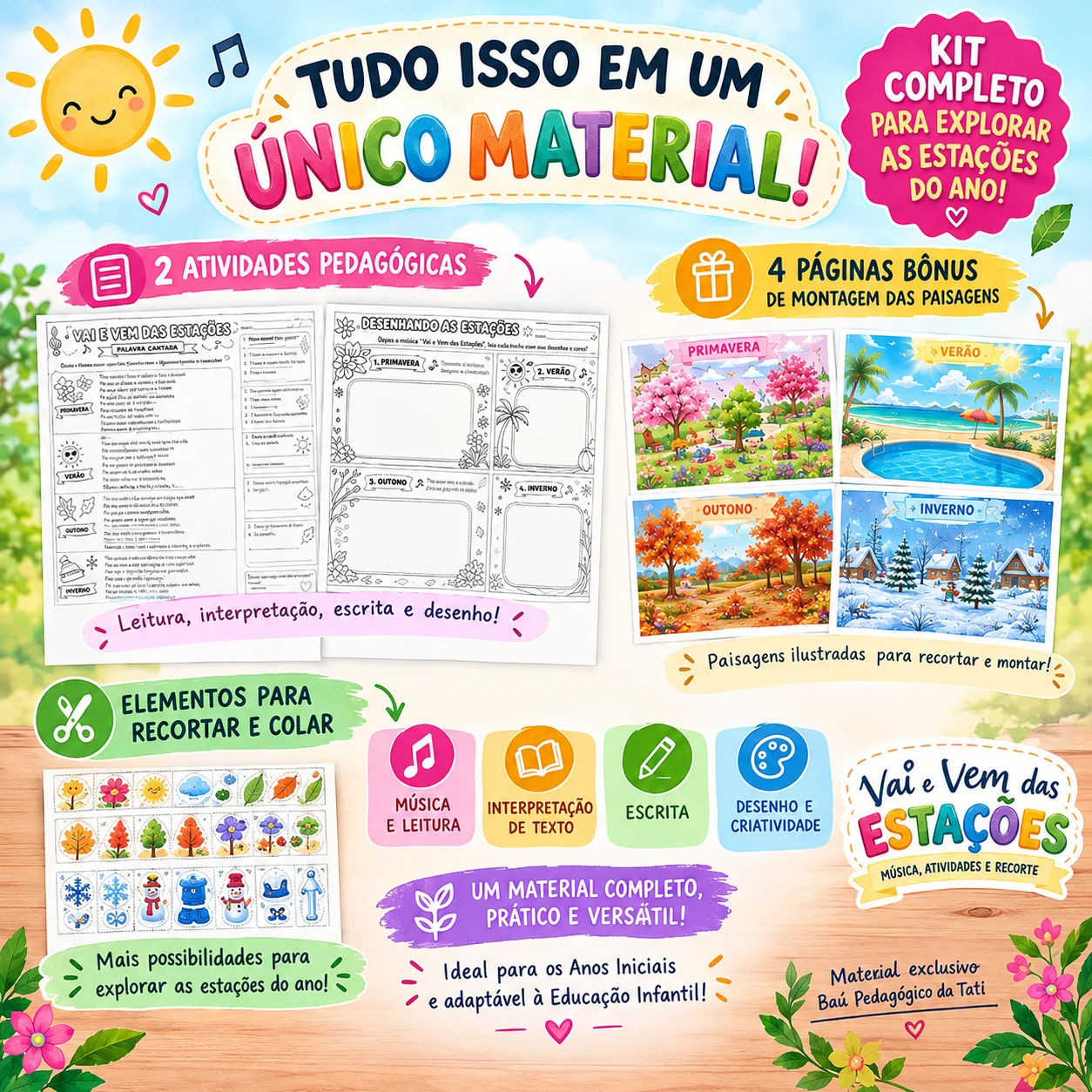 Estações do Ano: Música, Atividades, Recorte E Colagem — amostra 1: 🎁 BÔNUS ESPECIAL — MONTANDO AS PAISAGENS DAS ESTAÇÕES! Estações do Ano: Música, Atividades, Recorte E Colagem — amostra 1: 🎁 BÔNUS ESPECIAL — MONTANDO AS PAISAGENS DAS ESTAÇÕES!