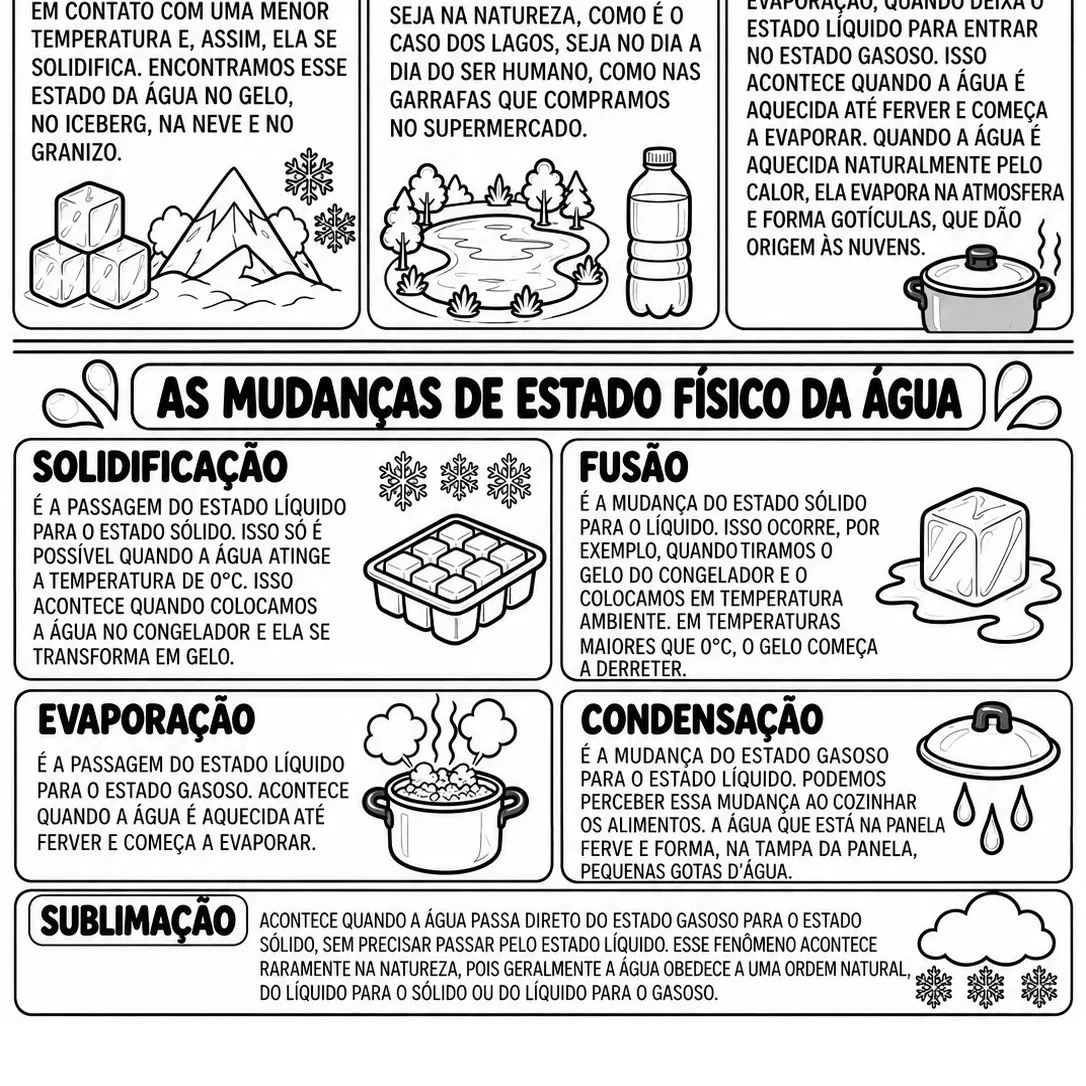 ESTADOS FÍSICOS DA ÁGUA E SUAS TRANSFORMAÇÕES — amostra 2: OS ESTADOS FÍSICOS DA ÁGUA E SUAS TRANSFORMAÇÕES ÁREA DO…
