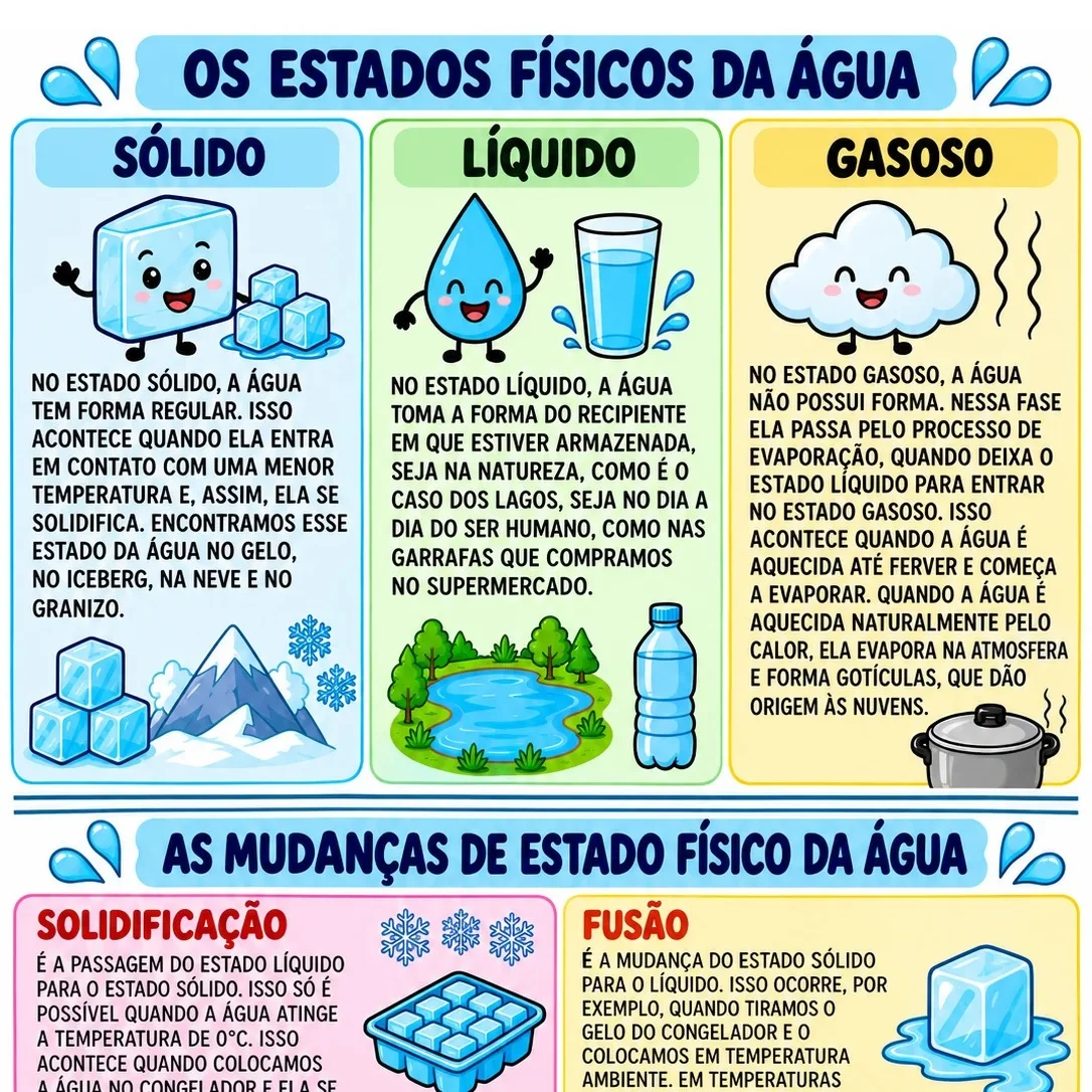 ESTADOS FÍSICOS DA ÁGUA E SUAS TRANSFORMAÇÕES — capa do material