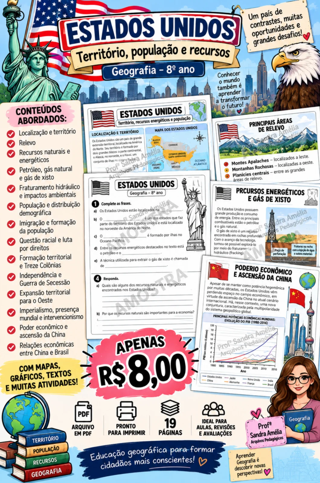 Estados Unidos: território, população e recursos — História para Fundamental II (6º–9º): Estados Unidos: território,…