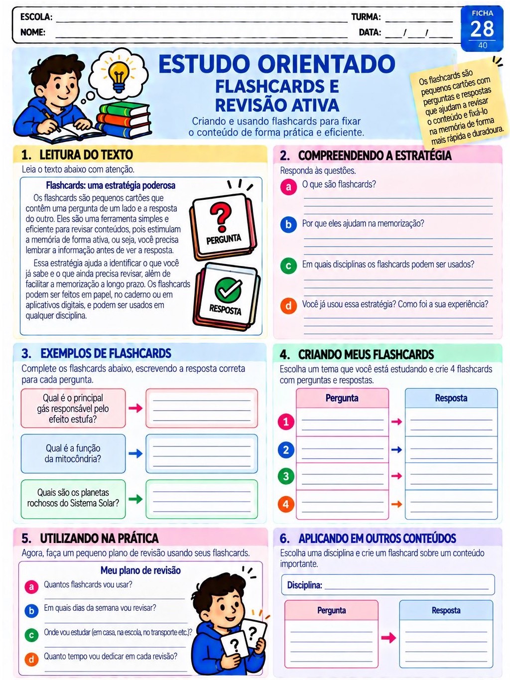 Estudo Orientado: 40 Atividades Prontas para Imprimir — amostra 7: 40 atividades de Estudo Orientado prontas para imprimir