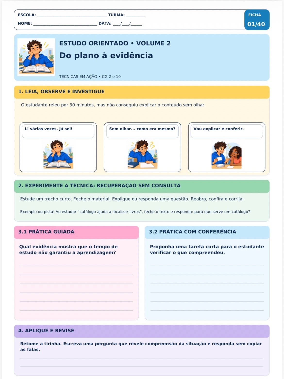Estudo Orientado – Volume 2 | 40 Atividades de Técnicas de Estudo –l — amostra 4: 40 atividades de Estudo Orientado para o…