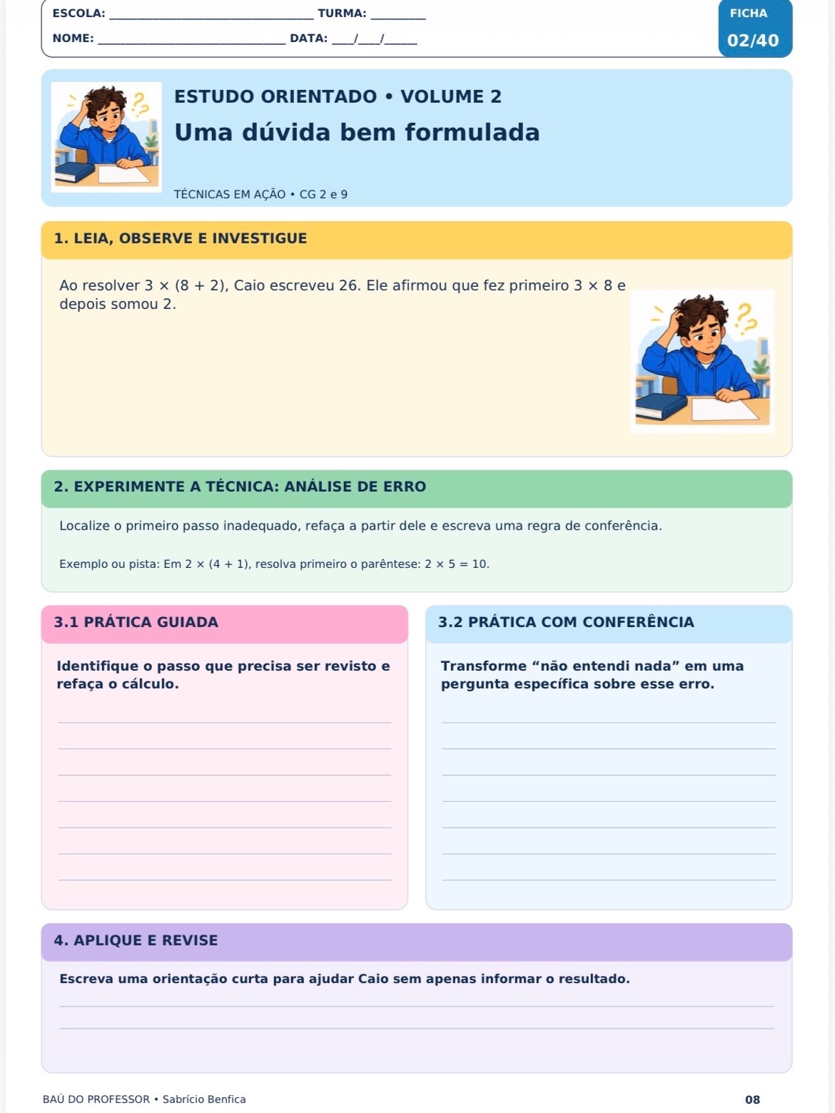 Estudo Orientado – Volume 2 | 40 Atividades de Técnicas de Estudo –l — amostra 5: 40 atividades de Estudo Orientado para o…