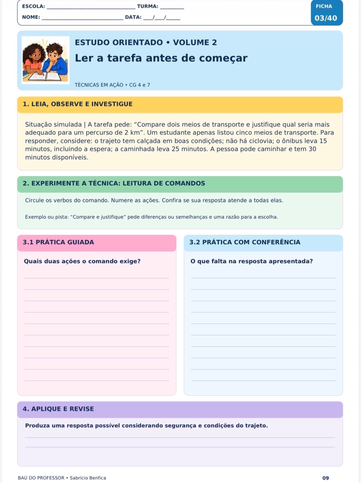 Estudo Orientado – Volume 2 | 40 Atividades de Técnicas de Estudo –l — amostra 6: 40 atividades de Estudo Orientado para o…