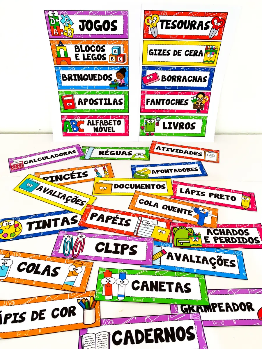 Etiquetas Pedagógicas Organizadoras — amostra 1: Ideal para deixar a sala de aula mais organizada, prática e funcional