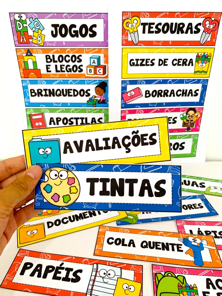 Etiquetas Pedagógicas Organizadoras — amostra 3: Ideal para deixar a sala de aula mais organizada, prática e funcional