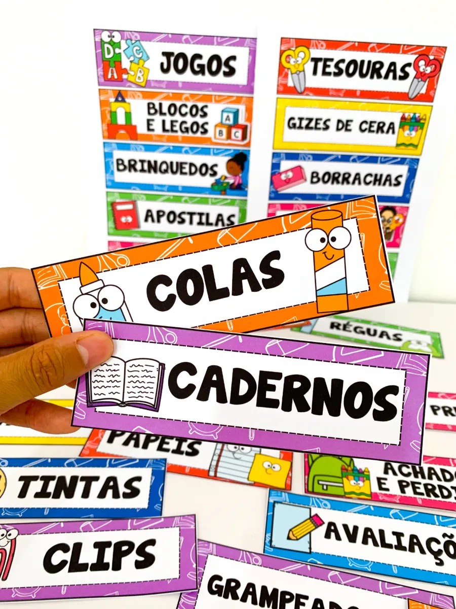Etiquetas Pedagógicas Organizadoras — amostra 4: Ideal para deixar a sala de aula mais organizada, prática e funcional