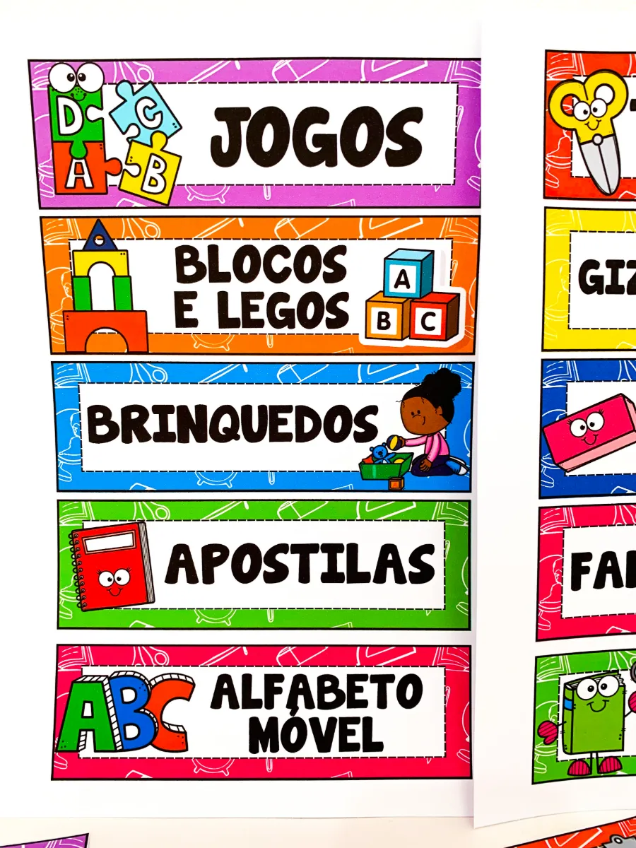Etiquetas Pedagógicas Organizadoras — amostra 5: Ideal para deixar a sala de aula mais organizada, prática e funcional
