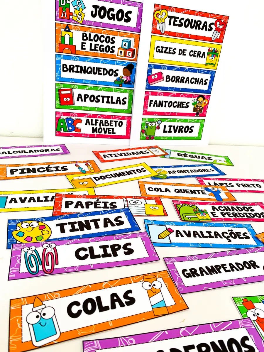 Etiquetas Pedagógicas Organizadoras — amostra 6: Ideal para deixar a sala de aula mais organizada, prática e funcional
