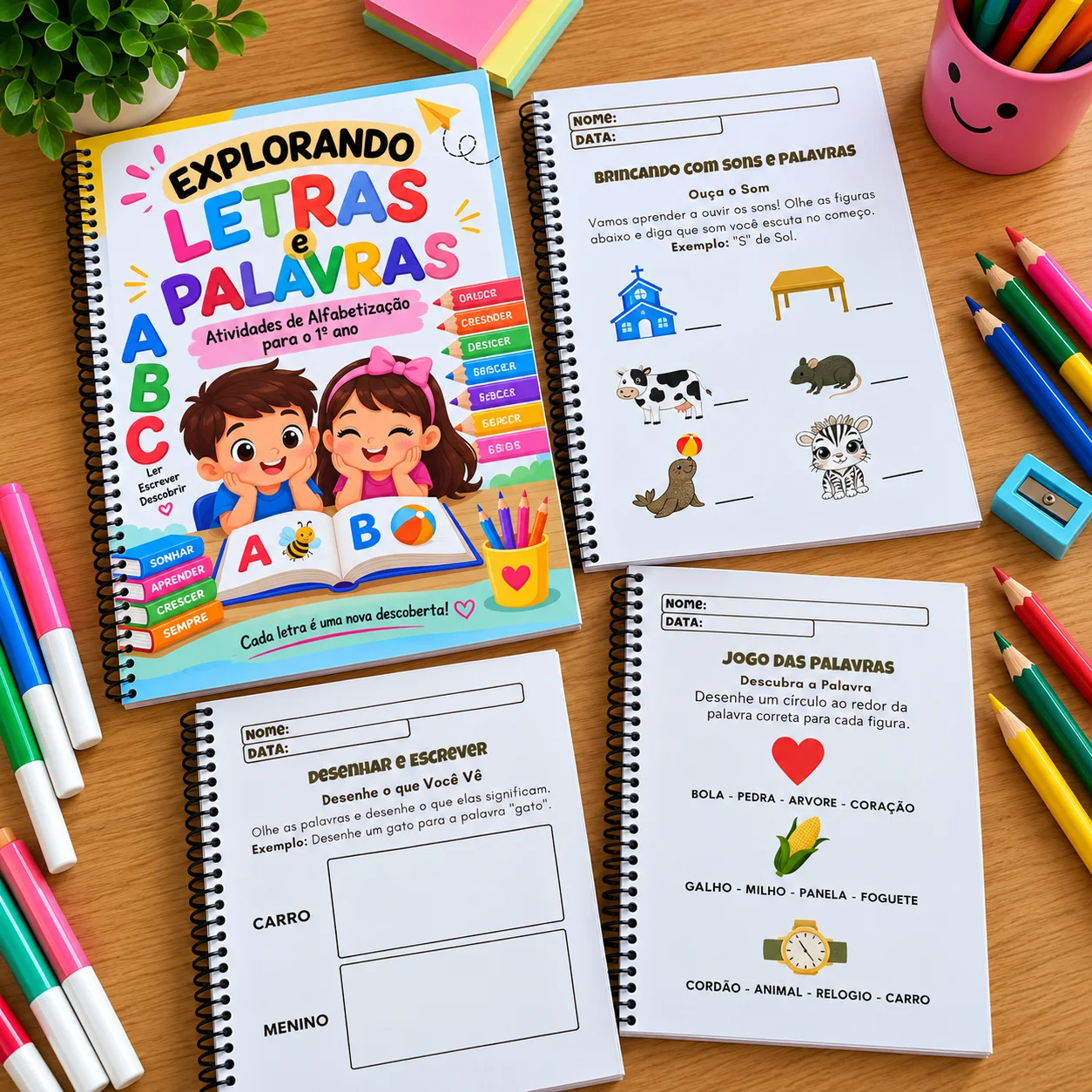 Explorando Letras e Palavras – Atividades Alfabetização para o 1º Ano — amostra 2: Explorando Letras e Palavras é um… Explorando Letras e Palavras – Atividades Alfabetização para o 1º Ano — amostra 2: Explorando Letras e Palavras é um…