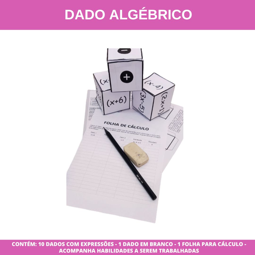 Expressão algébrica: dado algébrico – PDF para Imprimir — Matemática para Fundamental II (6º–9º): A álgebra, muitas vezes…