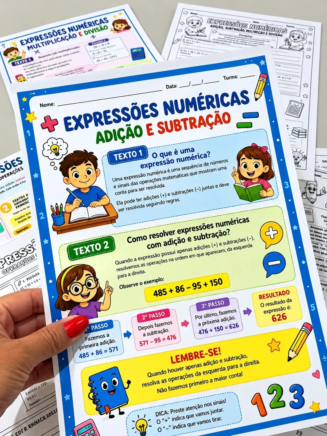 Expressões Numéricas – 4 Operações 4º e 5º Ano — Matemática para 5º ano: Atividades de expressões numéricas para 4º e 5º…