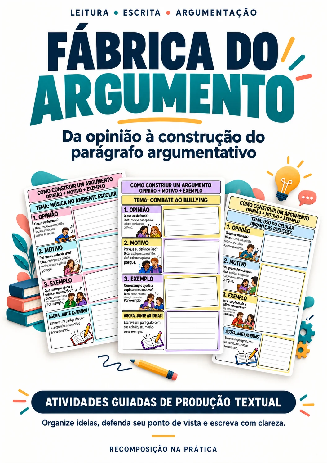 Fábrica do Argumento: Atividade de Produção de Parágrafo Argumentativo — Jogos pedagógicos para Fundamental II (6º–9º): Da…