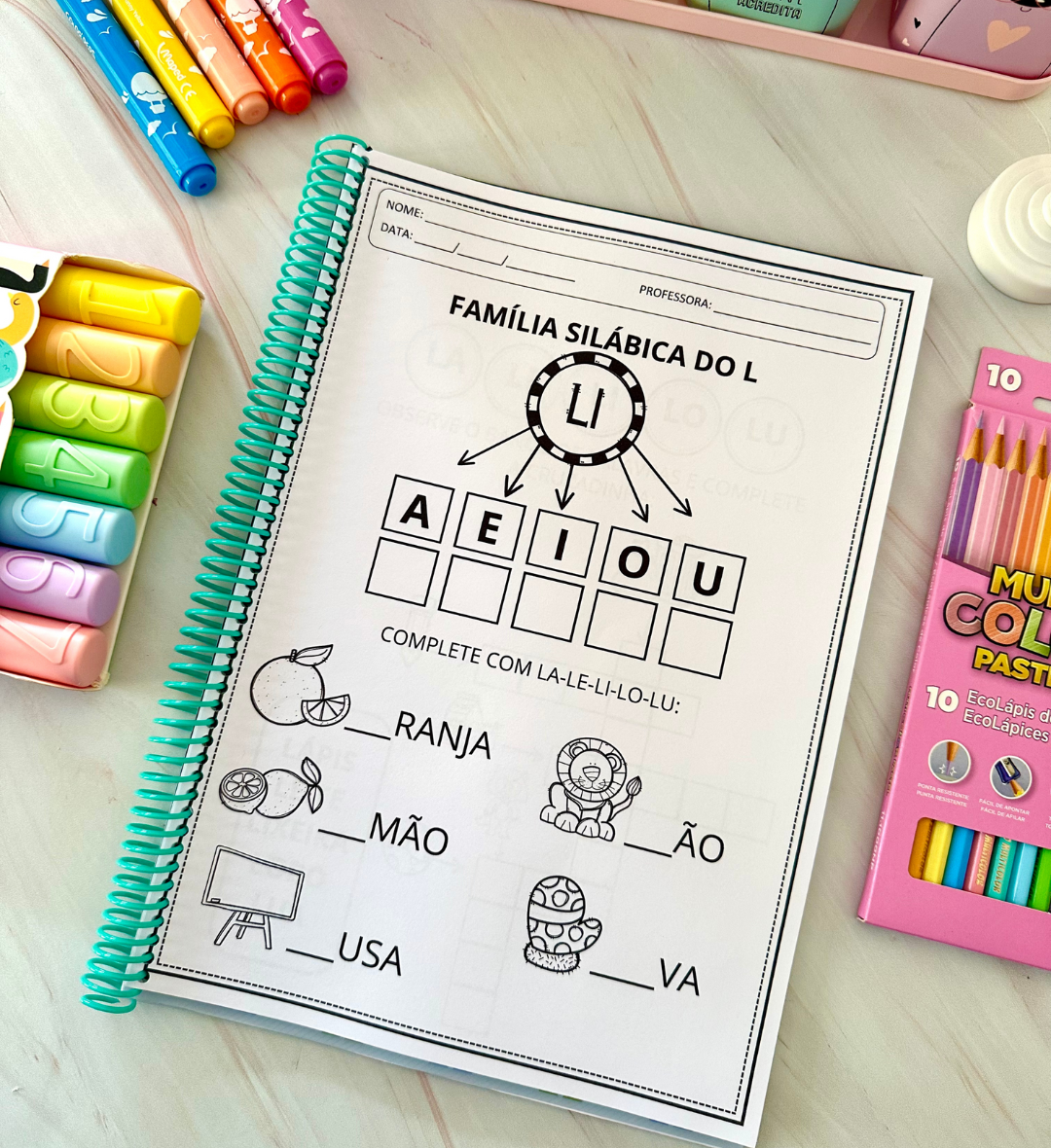 Famílias Silábicas Simples: Apostila de Alfabetização em PDF — amostra 1: Famílias silábicas simples na alfabetização