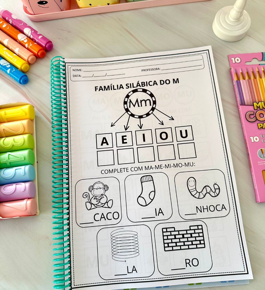 Famílias Silábicas Simples: Apostila de Alfabetização em PDF — amostra 5: Trabalhe as famílias silábicas simples com 36…