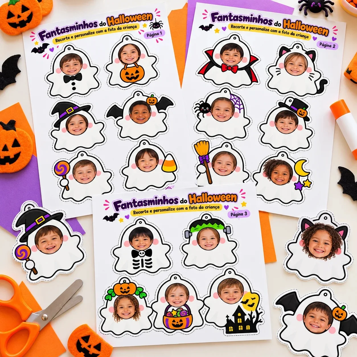 Fantasminhos do Halloween para Imprimir – 18 Modelos com Foto — amostra 1: Fantasminhos do Halloween para Imprimir – 18…