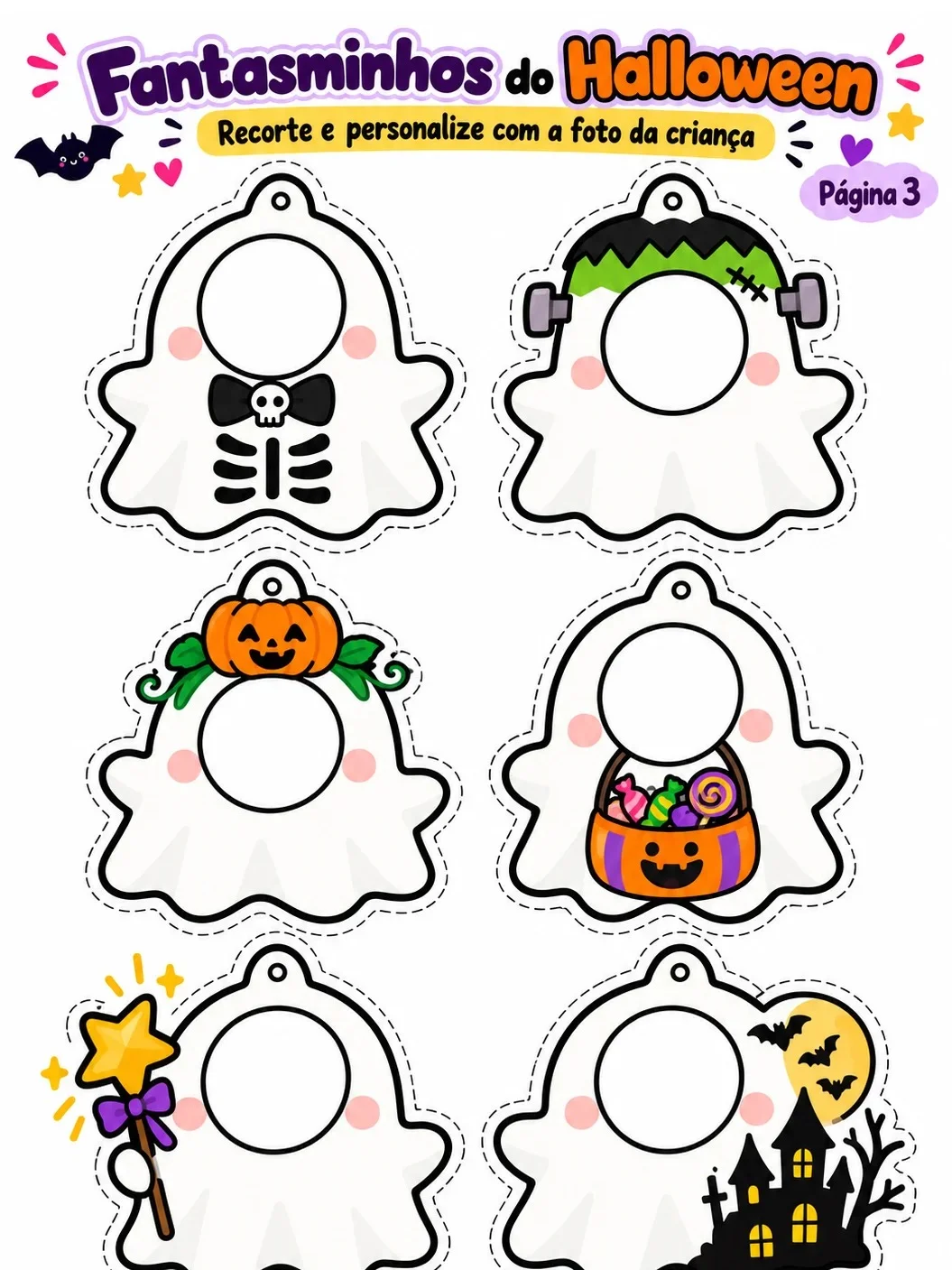 Fantasminhos do Halloween para Imprimir – 18 Modelos com Foto — amostra 2: O que está incluso?