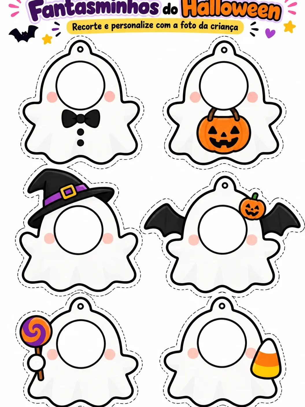 Fantasminhos do Halloween para Imprimir – 18 Modelos com Foto — amostra 3: Como usar?