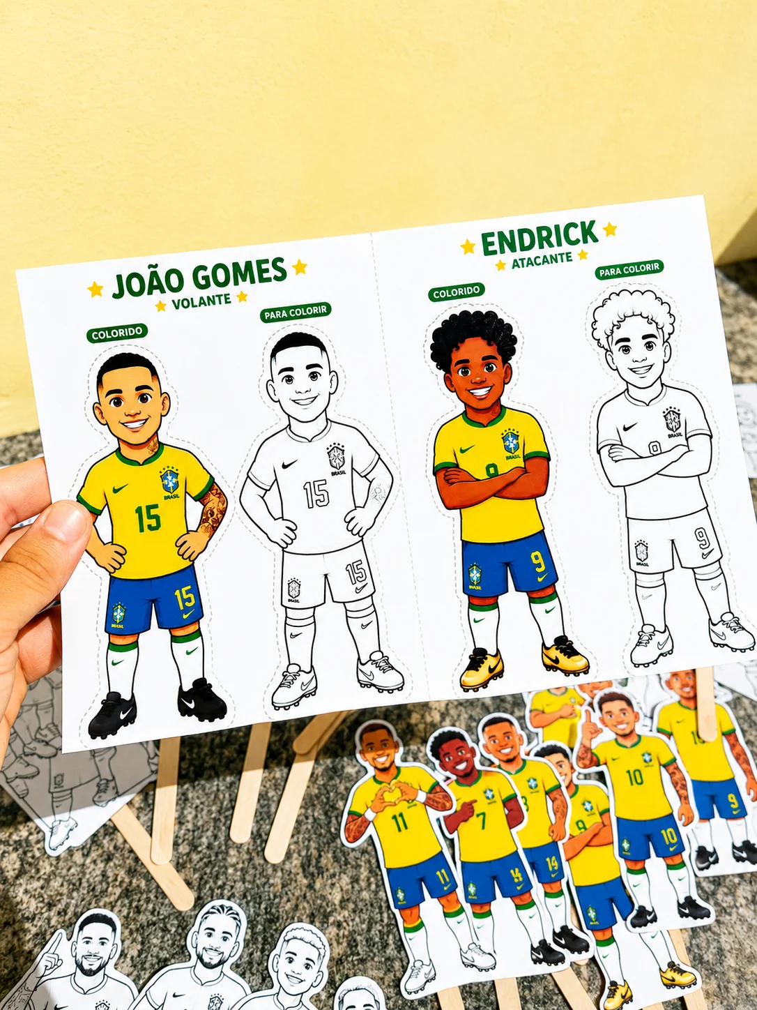 Fantoche no Palito- Seleção Brasileira 🇧🇷 — amostra 2: Arquivo digital com os 26 jogadores convocados para a Copa 2026,…