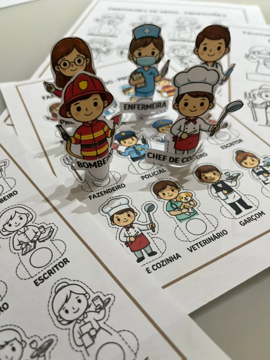 Fantoches de Dedo Profissões: Recurso Pedagógico — amostra 3: Com os Fantoches de Dedo – Profissões, seus alunos aprendem…