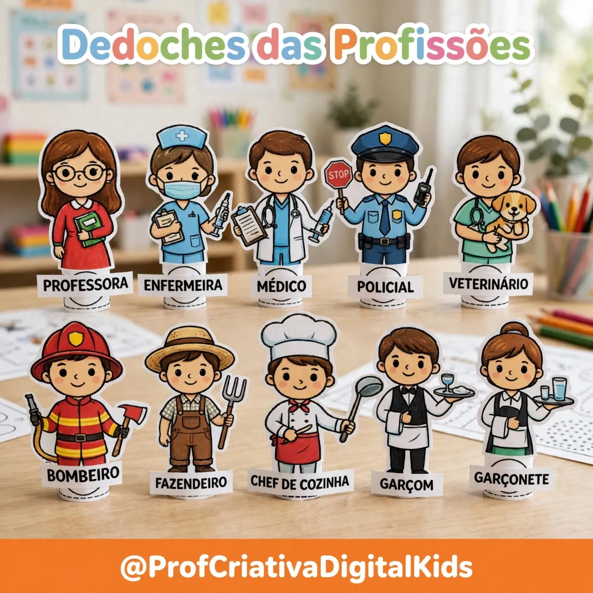 Fantoches de Dedo Profissões: Recurso Pedagógico — Outros para Educação Infantil: Com os Fantoches de Dedo – Profissões,…