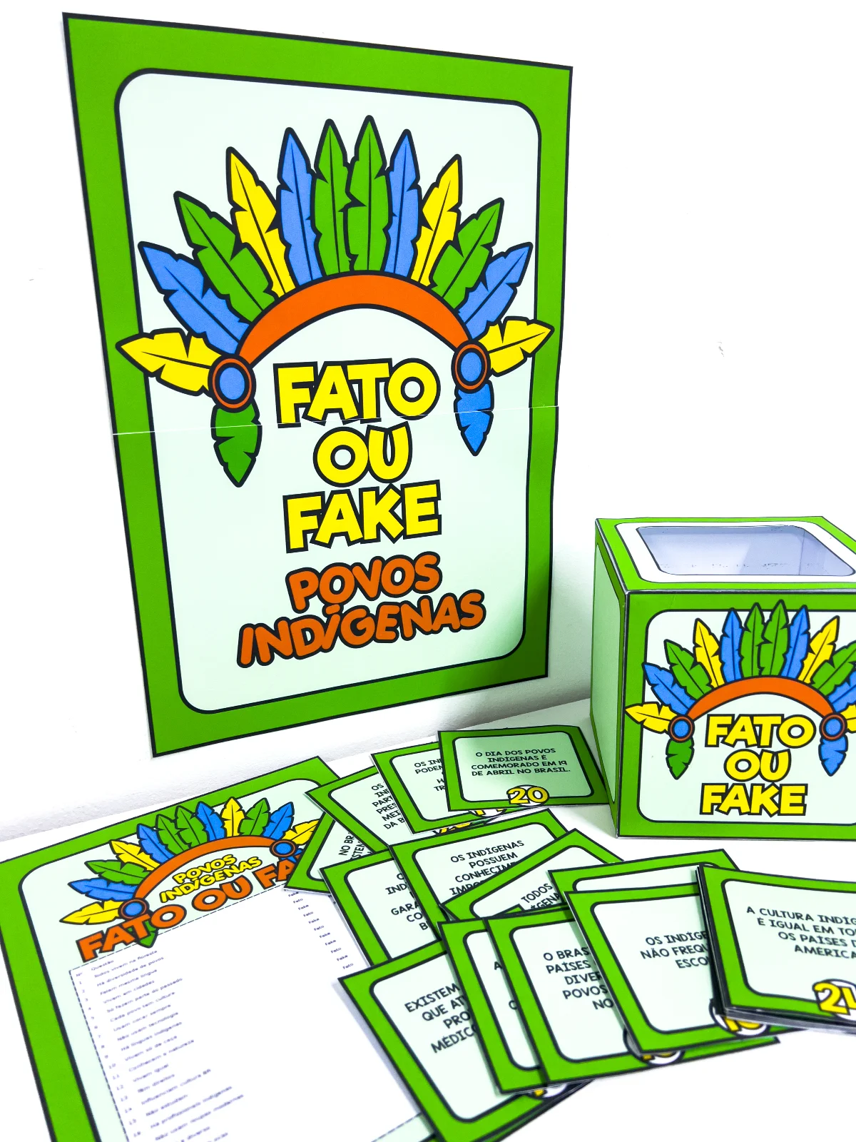Fato ou Fake Povos Indígenas para Imprimir – Atividade Interativa Dia dos Povos — amostra 3: O material Fato ou Fake: Dia…