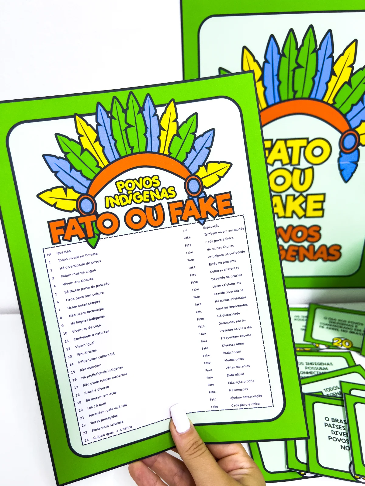 Fato ou Fake Povos Indígenas para Imprimir – Atividade Interativa Dia dos Povos — amostra 6: O material Fato ou Fake: Dia…
