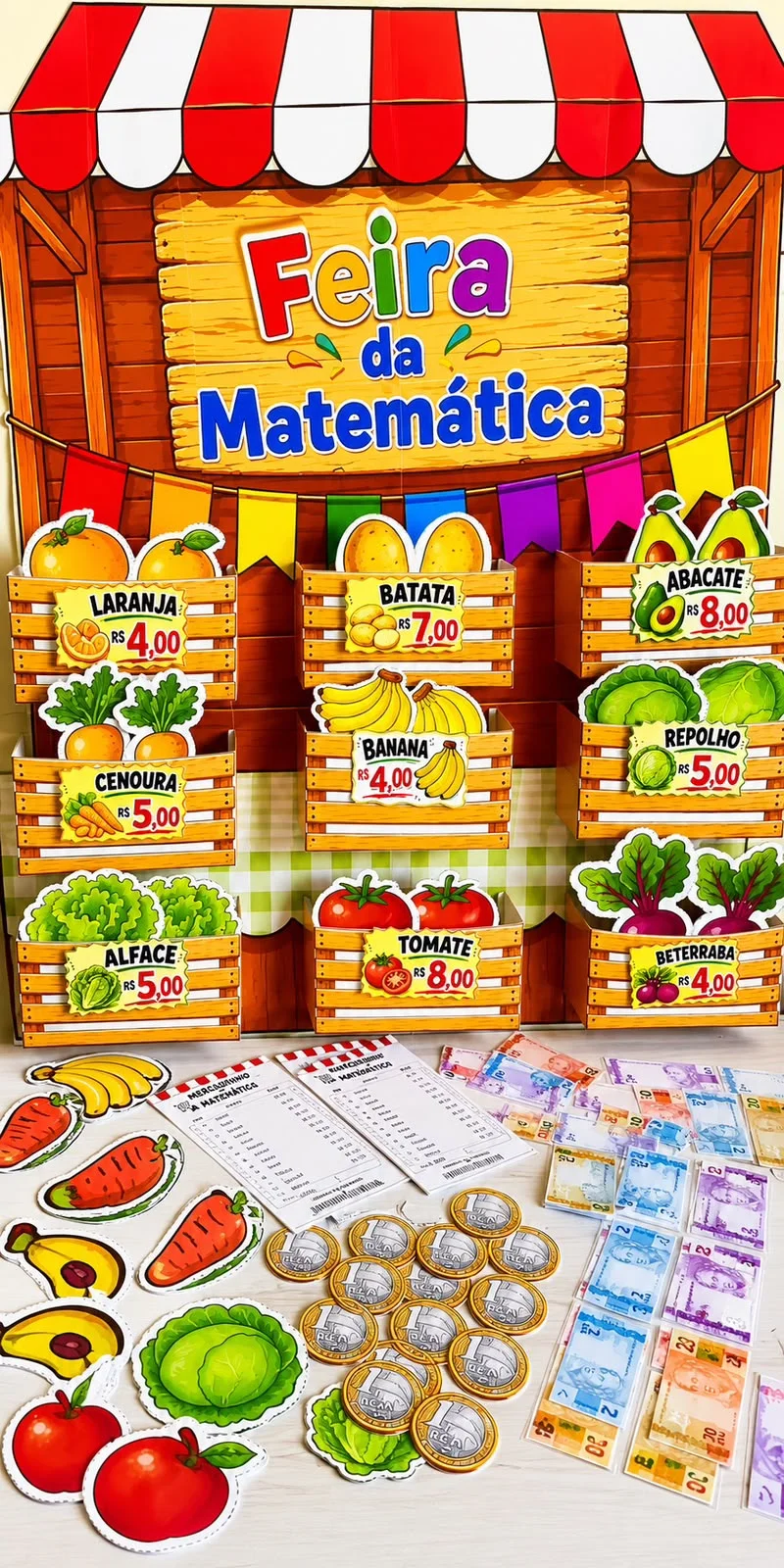 🛒💰 FEIRA DA MATEMÁTICA — SISTEMA MONETÁRIO — amostra 3: Este recurso foi desenvolvido para alunos do 1º ao 3º ano,…