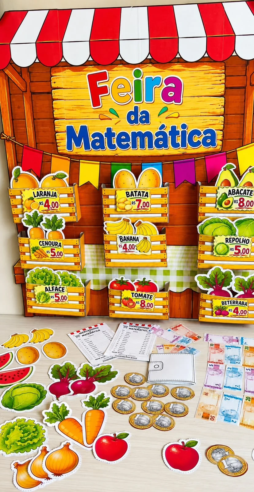 🛒💰 FEIRA DA MATEMÁTICA — SISTEMA MONETÁRIO — amostra 4: Este recurso foi desenvolvido para alunos do 1º ao 3º ano,…
