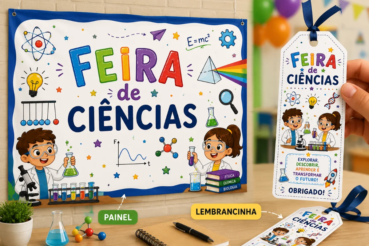 🔬 Feira de Ciências | Kit Digital para Decoração Escolar — amostra 1: Kit Digital Feira de Ciências completo para decorar…