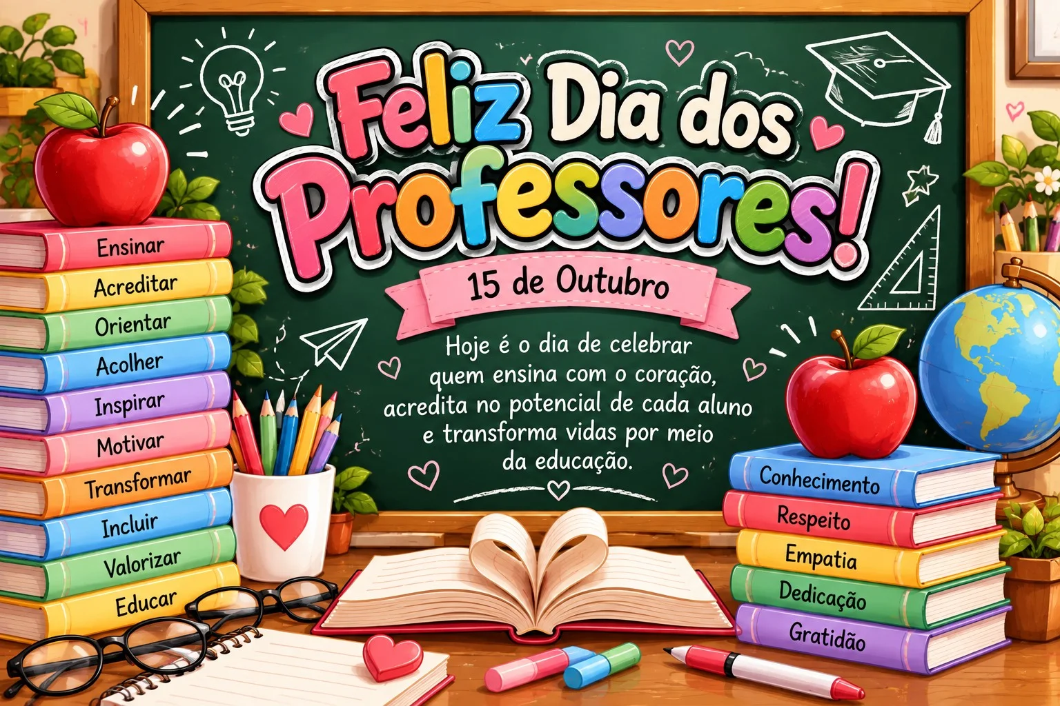 Feliz Dia dos Professores! Painel Decorativo – 15 de Outubro em Pdf — Apostilas para Todas as séries: Painel Feliz Dia dos…