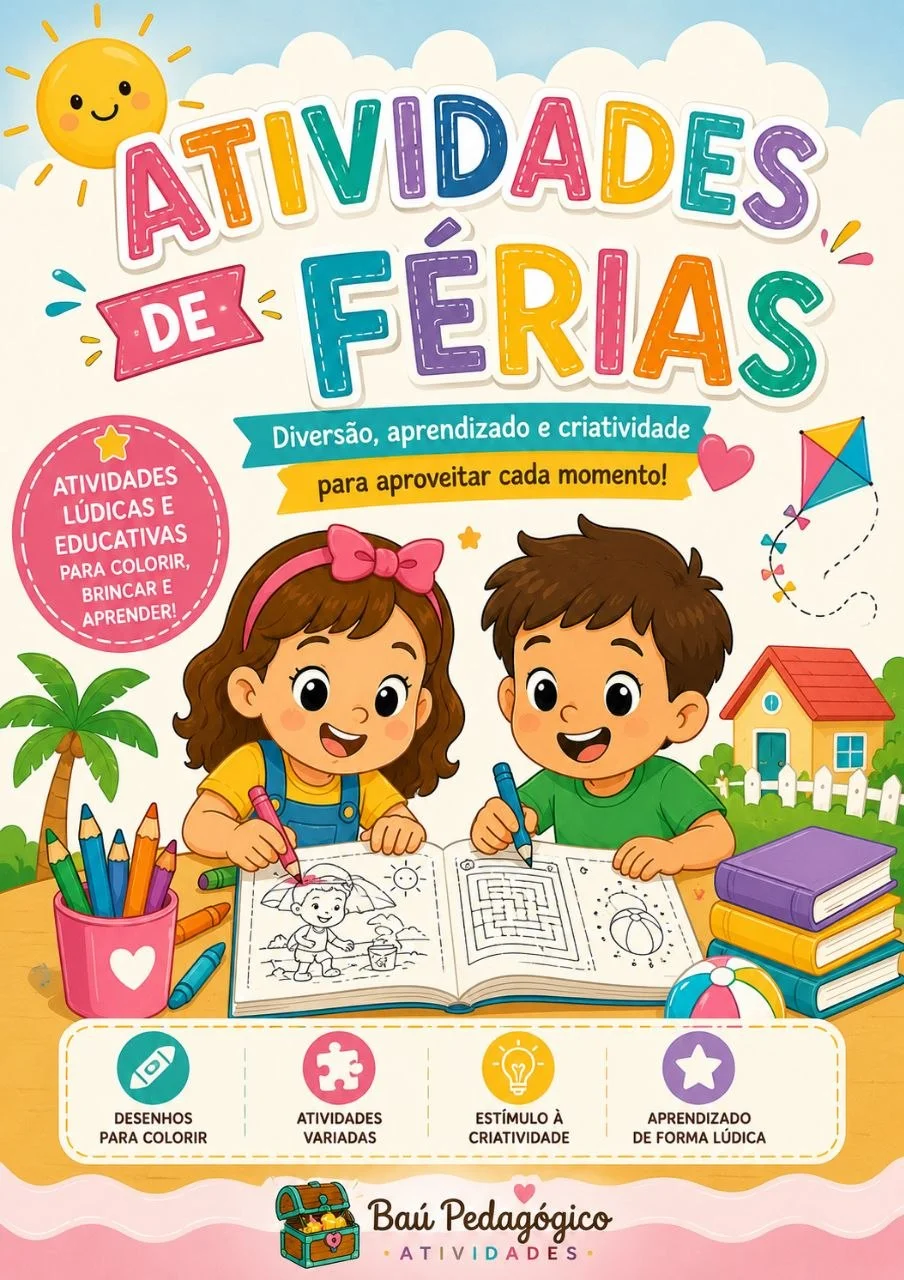 Férias Chegaram – Atividades para Colorir — capa do material