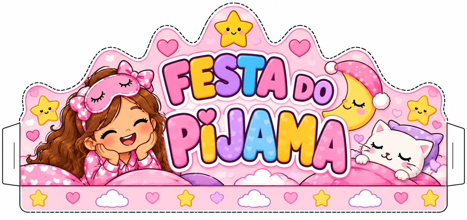 Festa do Pijama 2 Painéis, Coroas e Plaquinhas Educação Infantil PDF — amostra 5: Kit Festa do Pijama completo e divertido,…