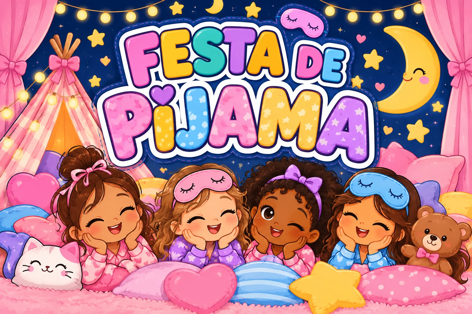 Festa do Pijama 2 Painéis, Coroas e Plaquinhas Educação Infantil PDF — amostra 6: Kit Festa do Pijama completo e divertido,…