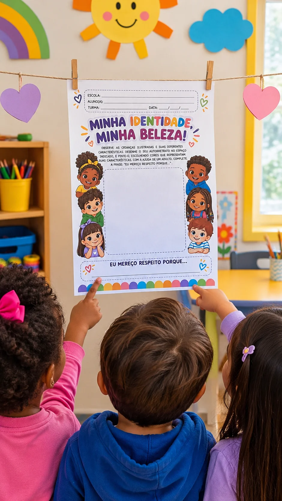 Ficha de Atividade: Trabalhando a Identidade - Educação Infantil — amostra 2: Ficha de atividade sobre identidade para a…