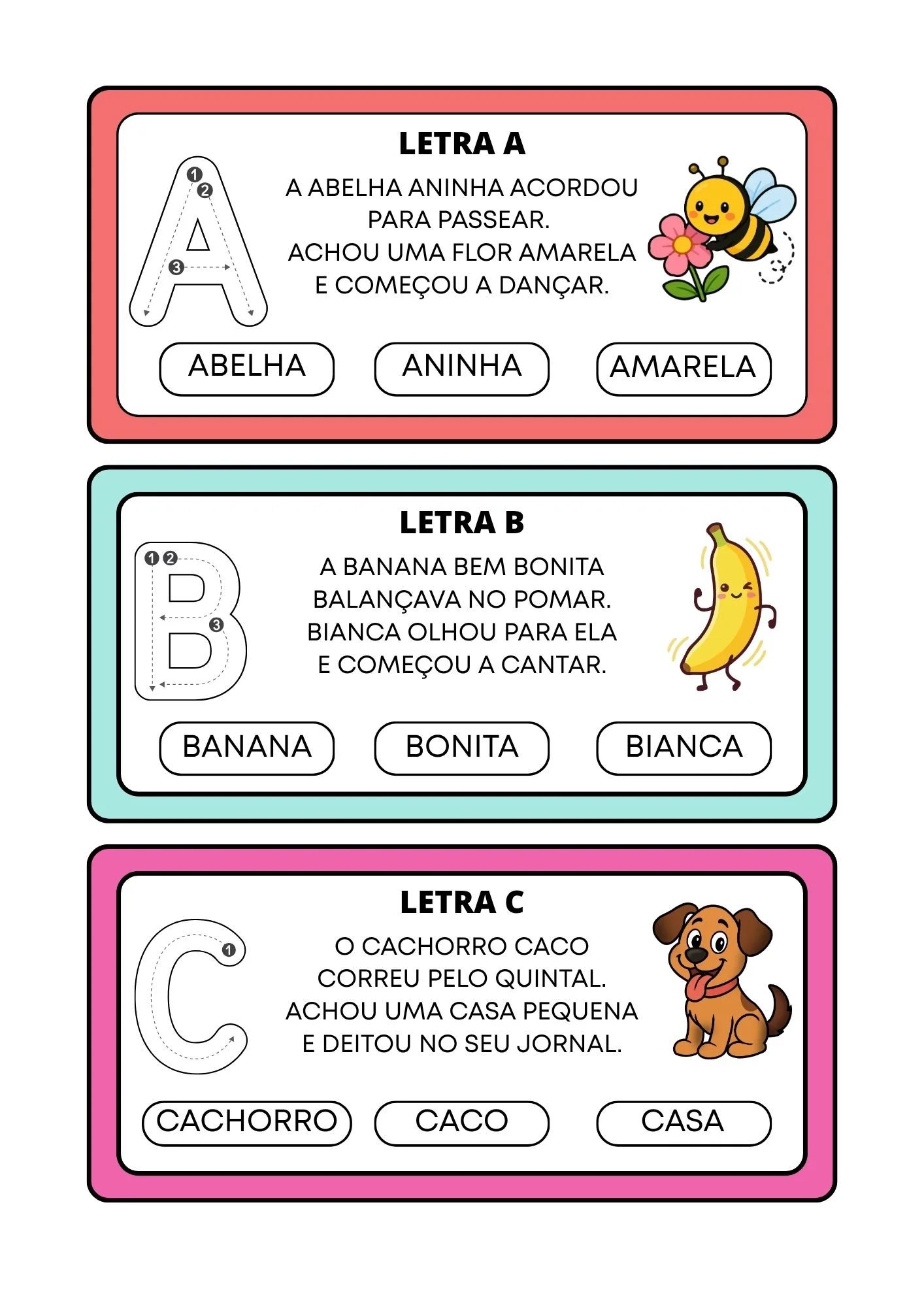 Ficha de Leitura 1º Ano para Imprimir – 26 Fichas do Alfabeto — amostra 2: O Que Você Encontrará Neste Material?