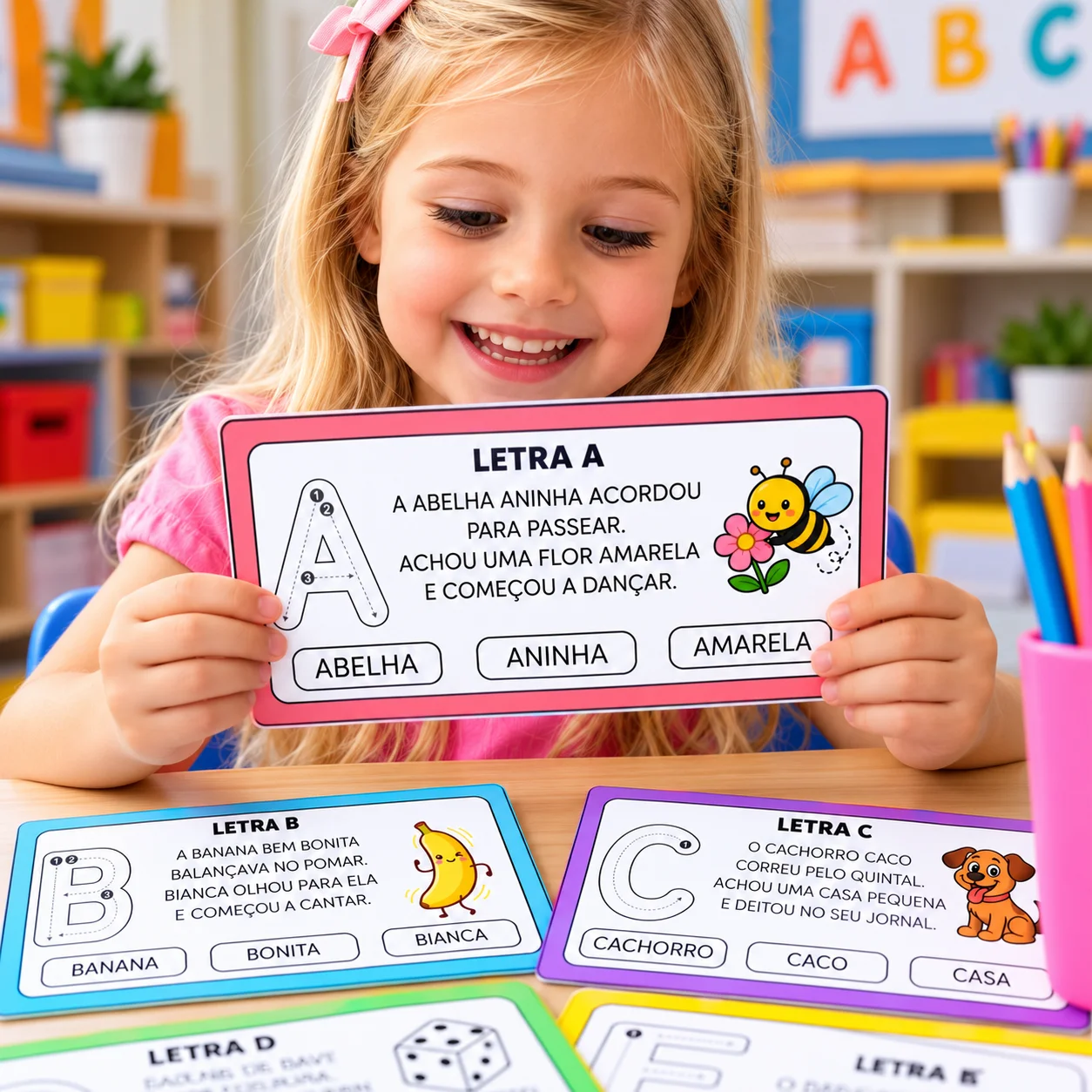 Ficha de Leitura 1º Ano para Imprimir – 26 Fichas do Alfabeto — amostra 3: Quais Habilidades Podem Ser Desenvolvidas?