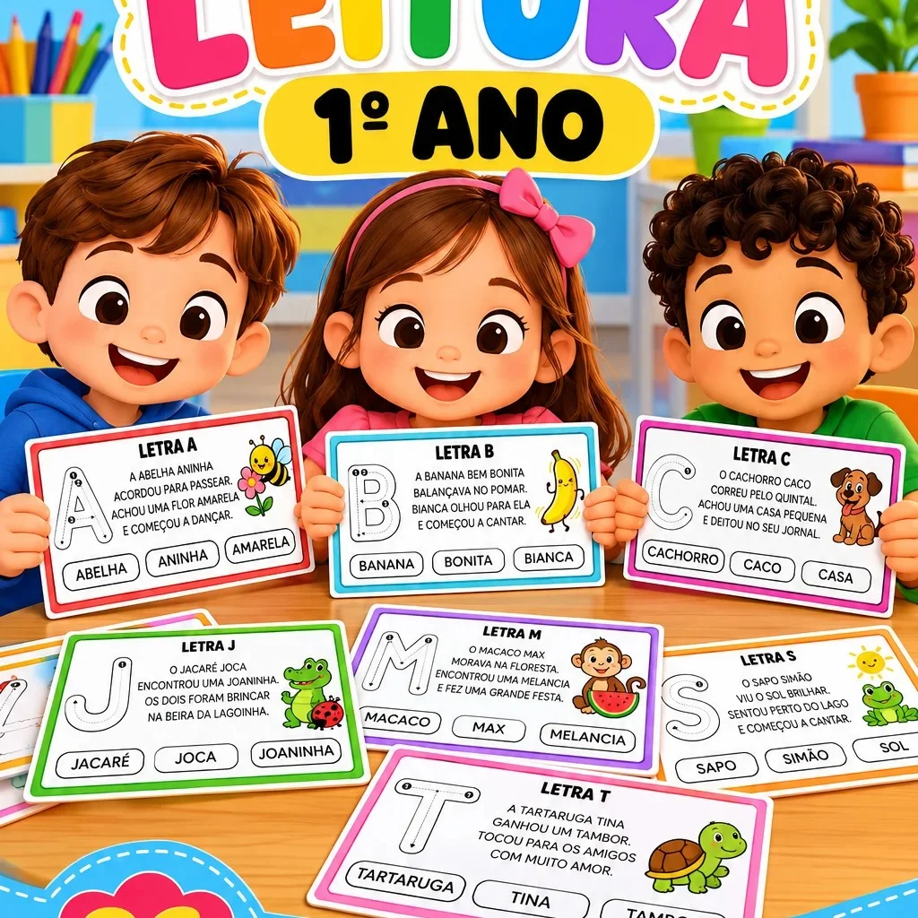 Ficha de Leitura 1º Ano para Imprimir – 26 Fichas do Alfabeto — amostra 4: Como Trabalhar as Fichas de Leitura em Sala de…
