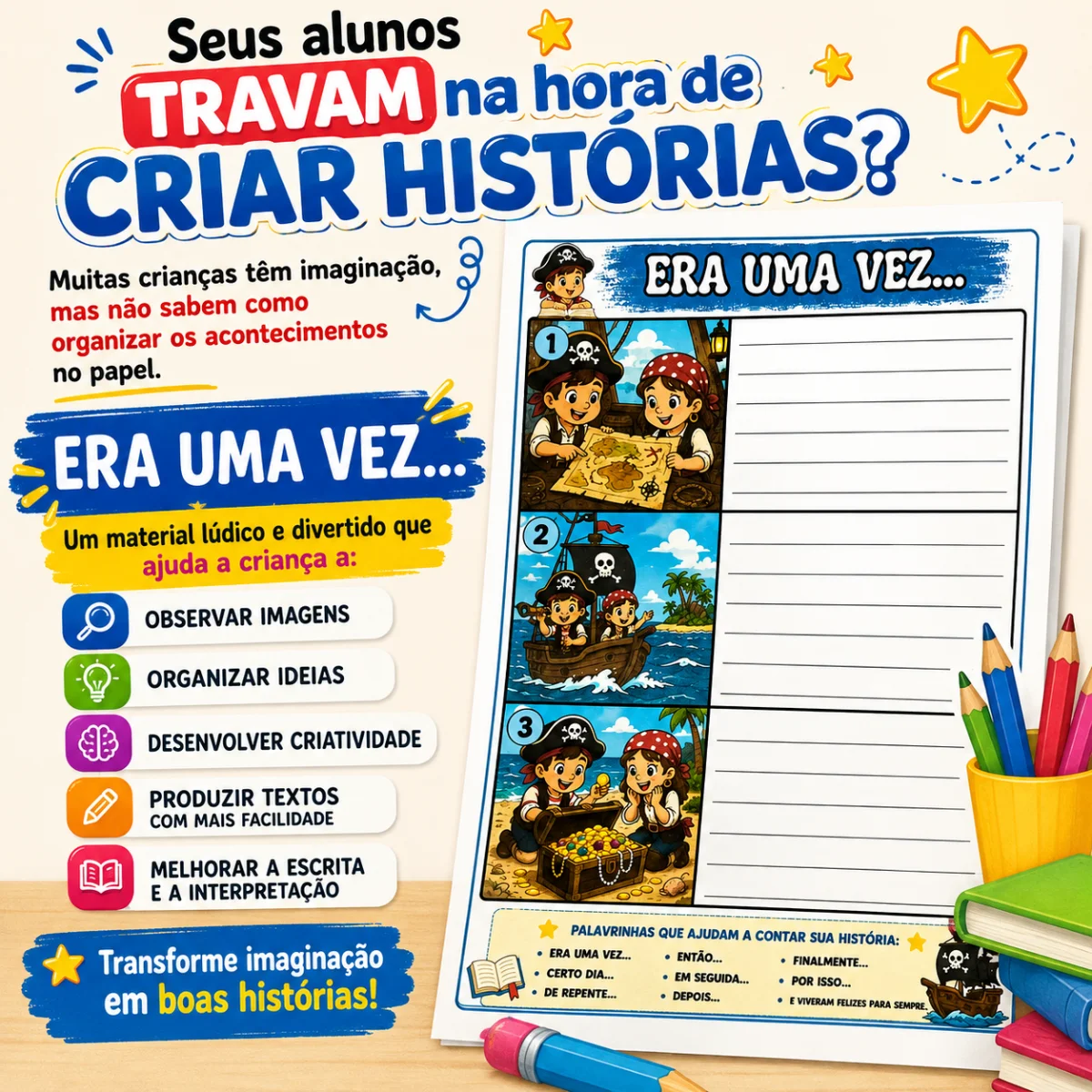 FICHA PRODUÇÃO TEXTUAL - ALFABETIZAÇÃO ENSINO FUNDAMENTAL — Alfabetização para 5º ano: 📚 Seus alunos travam na hora de…