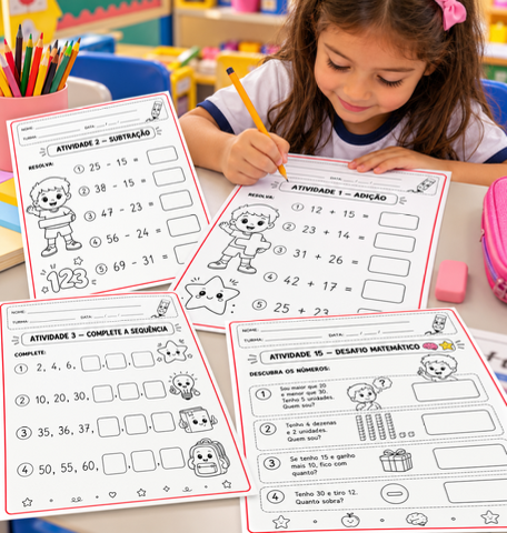📚 Fichas 1º ano  2º ano  de Atividades de Matemática – 2º Ano ✏️➕ — capa do material