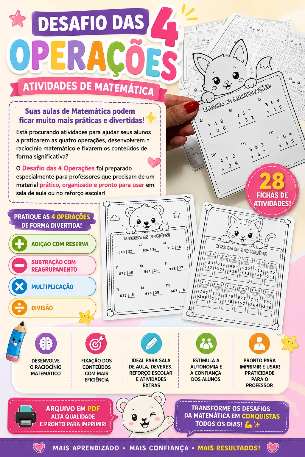 FICHAS CÁLCULOS MATEMÁTICOS - ANOS INICIAIS — capa do material