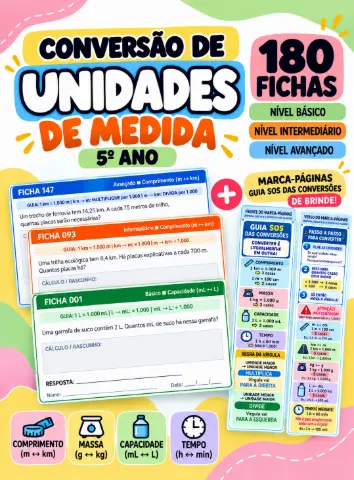 Fichas Conversão de Unidades de Medida 4º e 5º Ano — capa do material