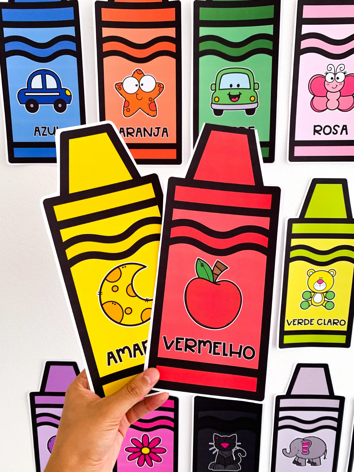 Fichas das Cores – Giz de Cera – PDF para Imprimir | Educação Infantil — amostra 3: Formato e entrega